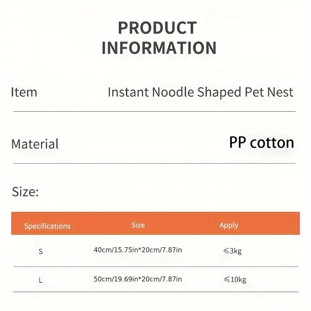 Super Large Instant Noodle Dog / Cat Bed